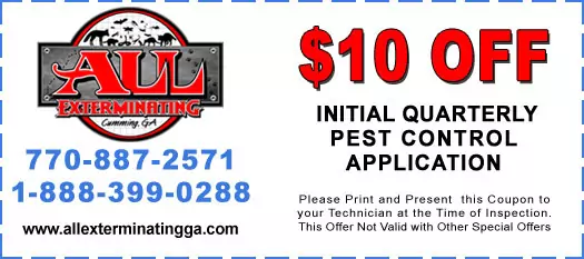 $10 Off Initial Quarterly Pest Control Application